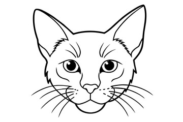 cat head silhouette vector art illustration