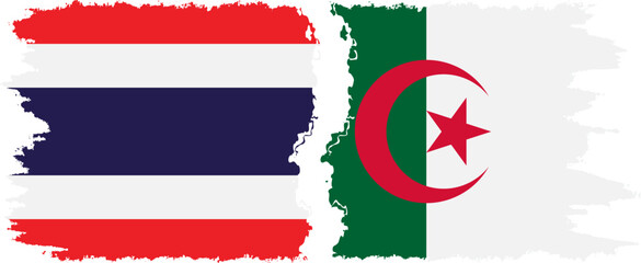 Algeria and Thailand grunge flags connection vector