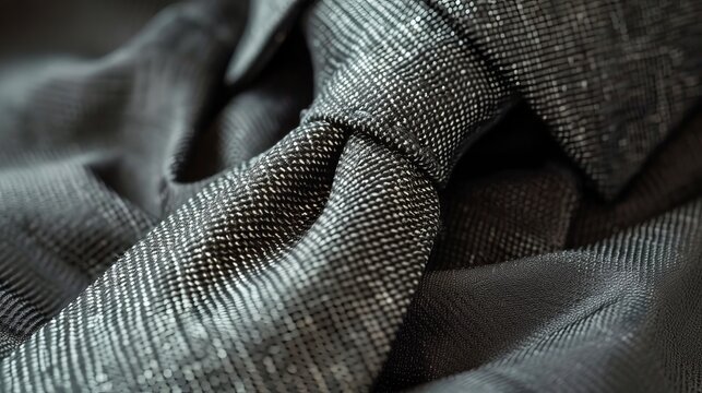 Dark Grey Tie Close-Up