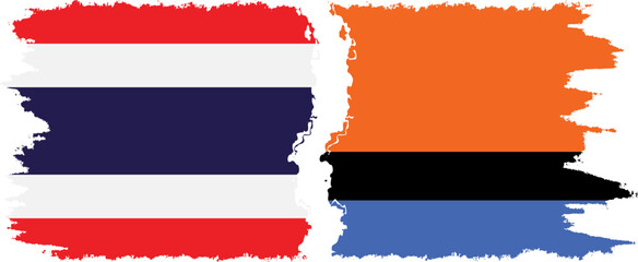 Chagos and Thailand grunge flags connection vector