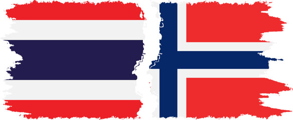 Norway and Thailand grunge flags connection vector