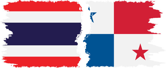 Panama and Thailand grunge flags connection vector