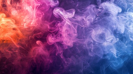 Layers of colorful smoke ranging from deep indigo to bright fuchsia add an ethereal touch to any room. - obrazy, fototapety, plakaty