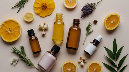 Banner Natural medicine, organic cosmetics, cosmetic product research, organic skin care products.generative.ai 