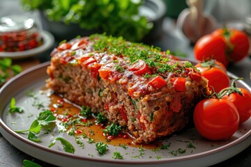meatloaf made of cheese and tomatoes
