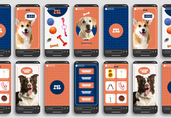 Pet Shop Social Media Stories Layout - obrazy, fototapety, plakaty