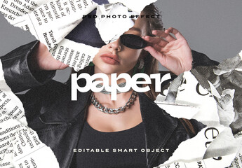 Ripped Paper Photo Effect - obrazy, fototapety, plakaty