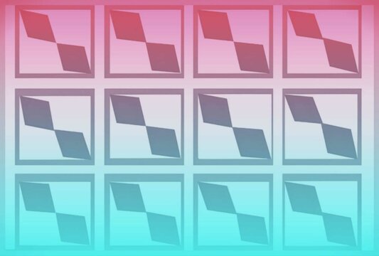 Small rhombus design in the small squares with colorful background