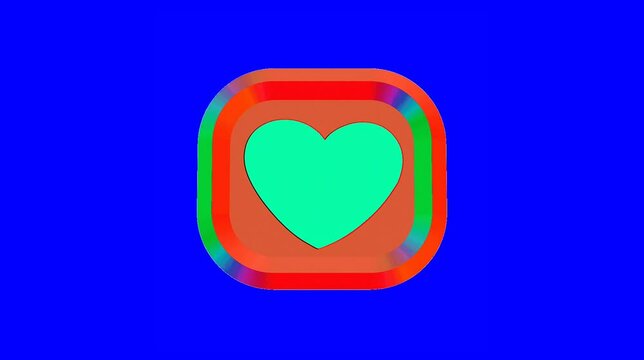 Heart Love Romantic animation blue screen video