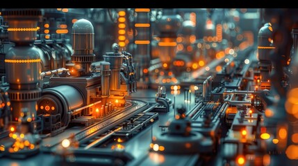 Automated Futuristic Industrial Complex: A Glimpse into the Progressive World of Production