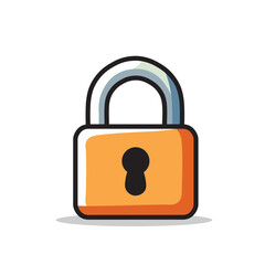 Illustration Vector Graphic Cartoon of a Padlock Icon, Symbolizing Security, Protection, and Privacy in a Bold and Eye-catching Design