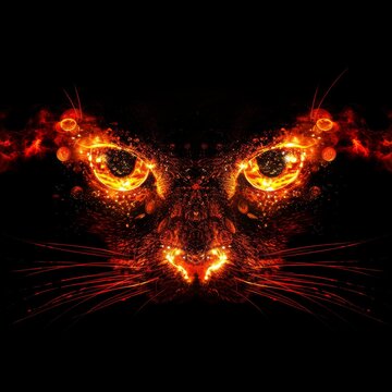 burning eyes of a red cat made from bitcoin coins on a black background Job ID: a6c5cb3b-bf0b-425e-85e9-a80ebf4bbf4c