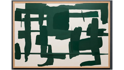 Green abstract painting using acrylic 