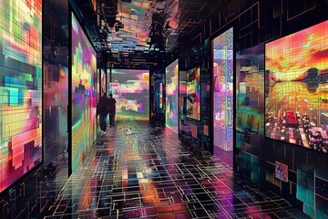 futuristic art gallery