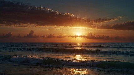 Fototapeta na wymiar a beautiful of Sunset over the sea