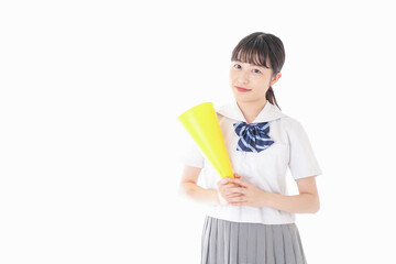 応援をする学生
