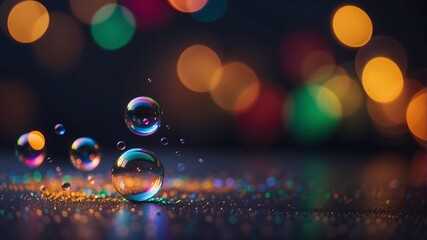 blurry, confetti, water, bubbles, bokeh, lights, multicolored, light, depth of field, abstract, background, multicolor, rainbow, haze, city lights, christmas light, soap bubbles - obrazy, fototapety, plakaty