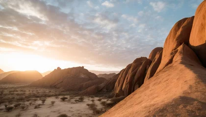 Deurstickers huge cliffs at sunset among the mountains in spitzkoppe namibia © Adrian