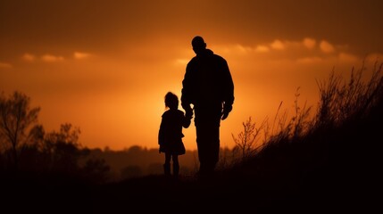 Touching silhouette of a person carrying a child on their shoulders at sunset, bond of love, warm colors" --ar 16:9 --stylize 500 --v 5 Job ID: c82a80ad-b855-42b2-9aae-43020ff16c6d