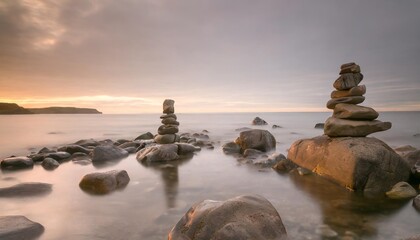 stone stacks on coast