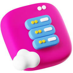 3D Icon Web Hosting Illustration
