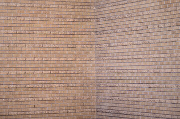 Golden Tan Brick Corner Wall.