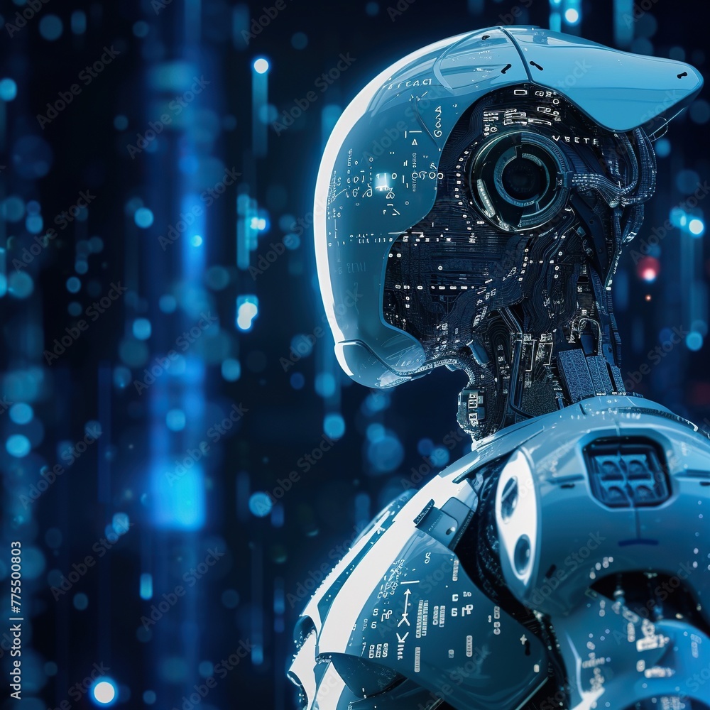 Poster artificial intelligence humanoid robot machine learning concpet