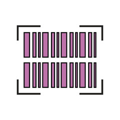 Barcode icon flat vector illustration.