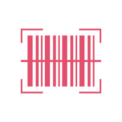 Barcode icon flat vector illustration.