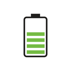 battery icon in flat style with background.
