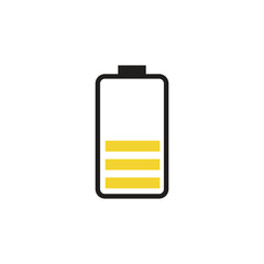 battery icon in flat style with background.