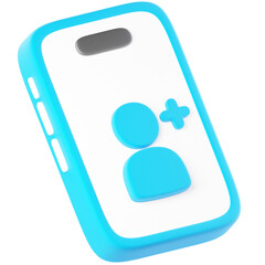 3D Icon Phone Contacts Illustration