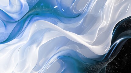 Abstract flow in blue and white fabric with lots of texture - obrazy, fototapety, plakaty