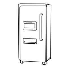 Modern refrigerator outline icon in vector format for kitchen designs.