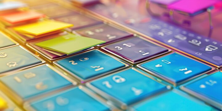 Social media planner with scheduled posts, close view, content organized 