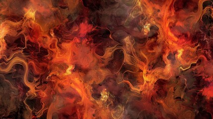 Untamed power of fire, wrapped in a raw, primal essence, design features swirling flames and organic motifs, symbolizing her dynamic allure and fiery spirit created with Generative AI Technology - obrazy, fototapety, plakaty