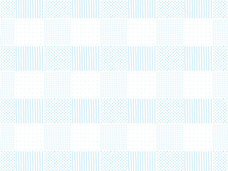 青のかわいい布地のパターンの背景イラスト