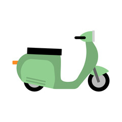 Green and Black Motorcycle Flat Illustration Vector , Modern Bike Design Graphic Vector EPS