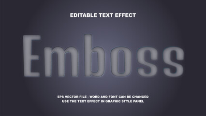 Editable Text Effect Emboss 3D Vector Template