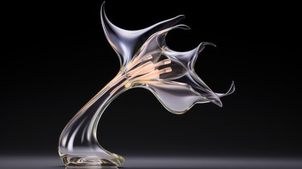 Naklejka premium A mesmerizing glass bloom blending seamlessly with the curves of a figure