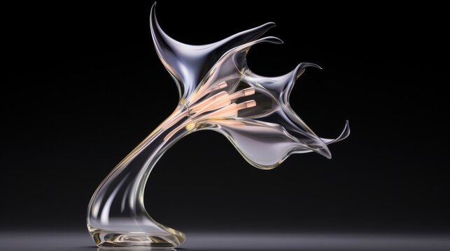 A mesmerizing glass bloom blending seamlessly with the curves of a figure