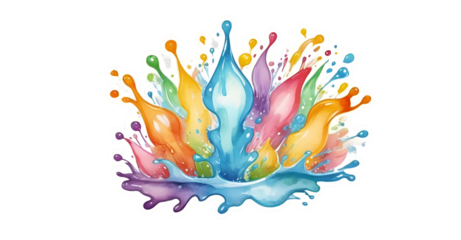colorful splashes on white
