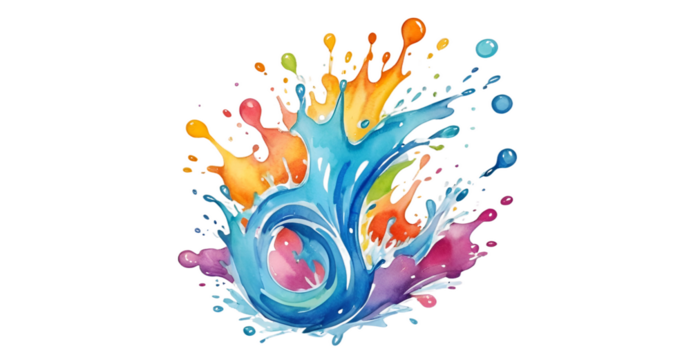 colorful splashes isolated
