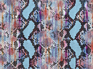 Snake skin pattern and repeating Seamless. Animal print and textile design. illustration. Texture snake. Fashionable print.

