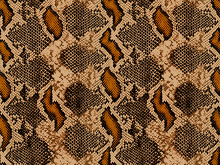 Snake skin pattern and repeating Seamless. Animal print and textile design. illustration. Texture snake. Fashionable print.
