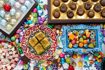 Colorful Ramadan Eid Candy, Traditional Ottoman Candy (Osmanlı Akide Sekeri) Photo, Üsküdar...