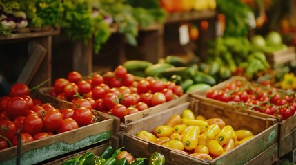 Fototapeta na wymiar Farmers Market Bounty Fresh Vegetable Background