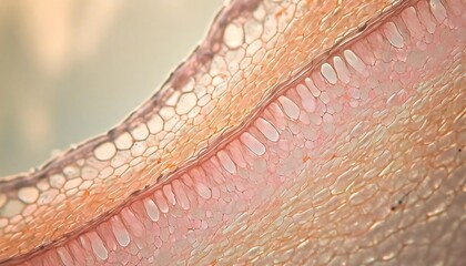 microscopic macro close up shot scientific research epithelial tissue biological anatomical capture of human animal plant cells muscles osmosis detailed microscope view nature organism body structure - obrazy, fototapety, plakaty