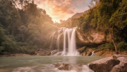 pitugro waterfall is often called the heart shaped waterfalls umphang thailand