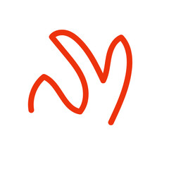 Orange abstract wavy lines vector